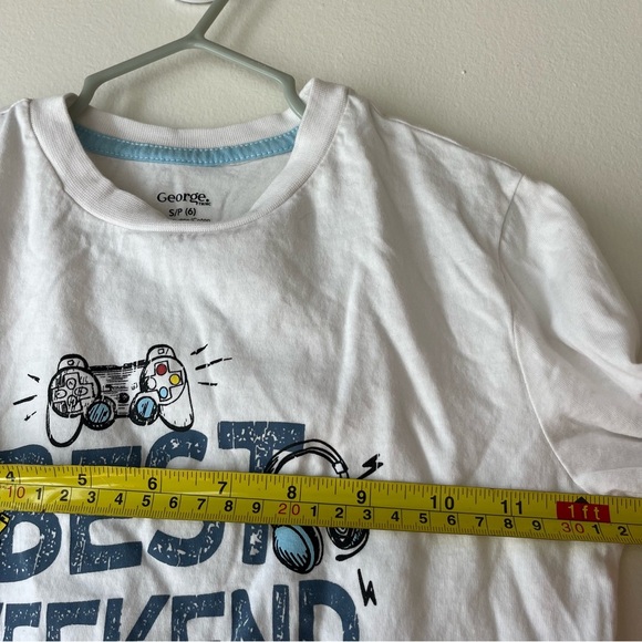 🌼 5/$25 George Boys Graphic Tee Size 6 | “Best Weekend Ever” Pizza Skate Gamer - Picture 7 of 8